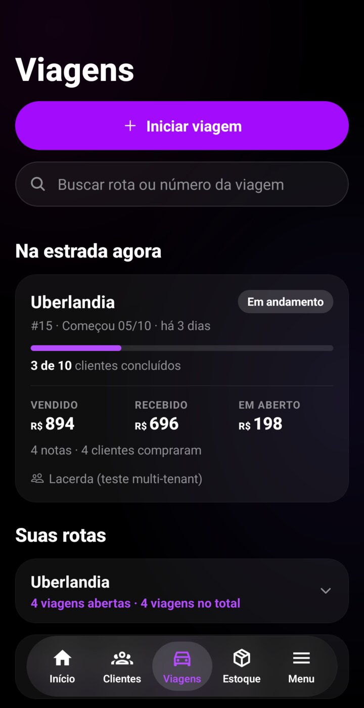 Viagens com o vendido e o recebido de cada uma